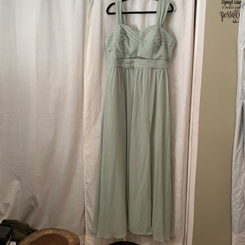 Dessiny Chiffon Sage green dress sz 18 plus